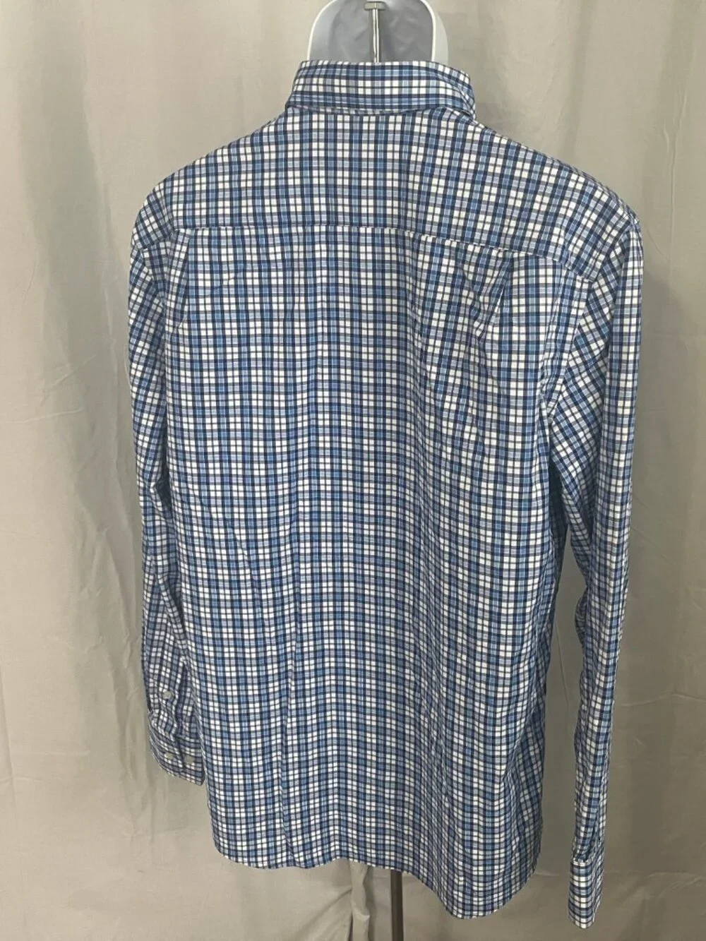 Southern Tide Men’s Blue White Check Intercoastal Performance Shirt 🎣 Medium M